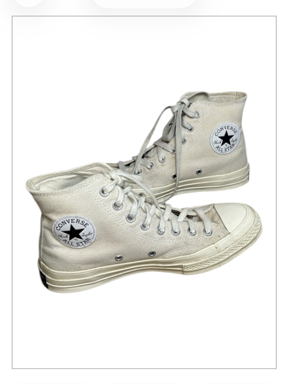 Converse Chuck Taylor All Star Hi Tops Cream Unisex Women size 8.5 Men Size 6.5